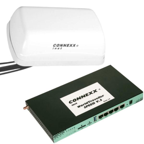 Das STANDARD-System: CONNEXX-inet WorldTraveller SPEED V.3 GPS - weltweit leistungsstarkes Internet (Cat.12)  + WLAN + GPS-Tracker für TV, Streaming und Surfen